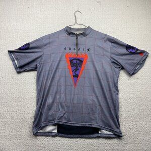 VTG Y2K SUGOi Cycling Jersey Men Tech Futuristic Cyber Graphic Goth Racing Read